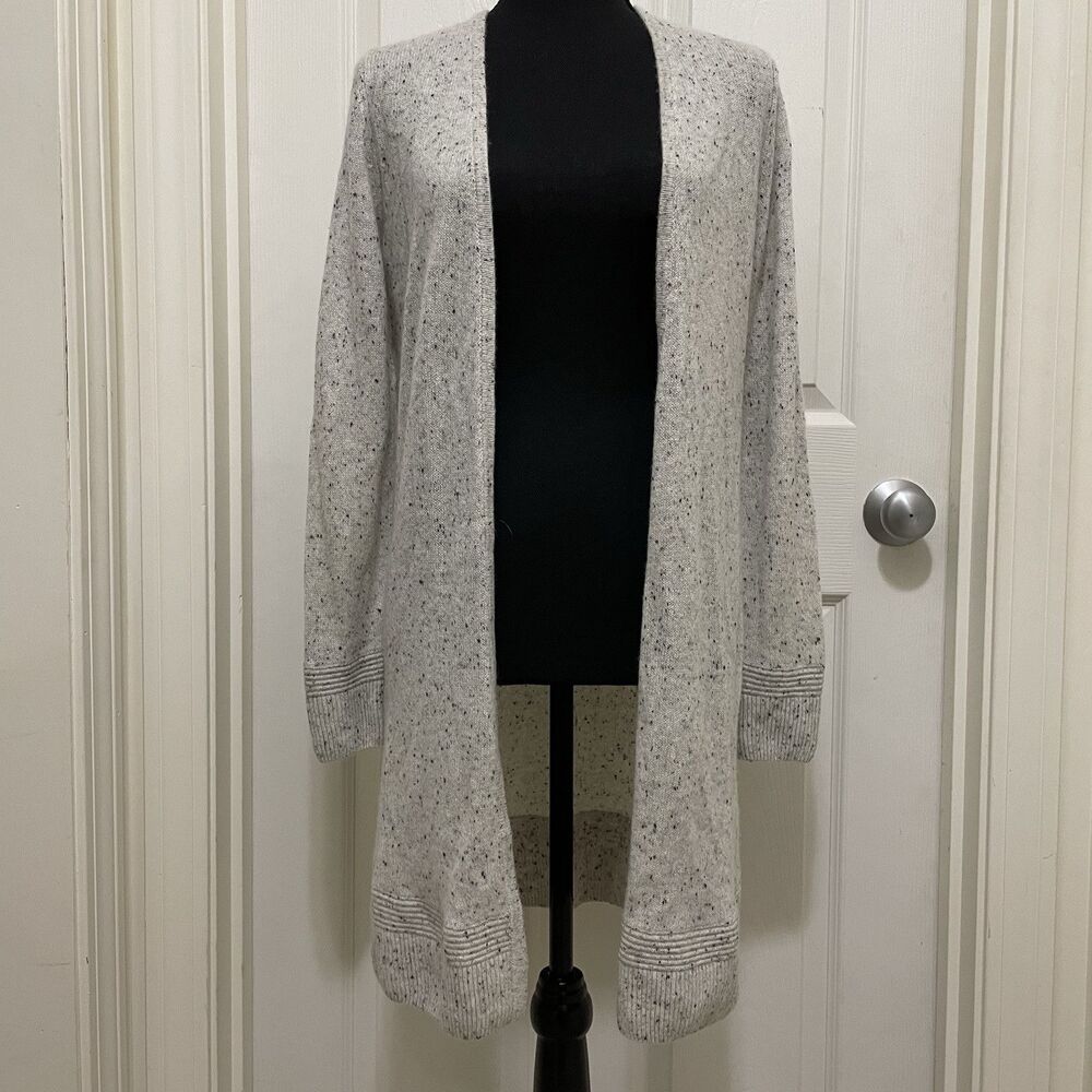 PURE COLLECTION 100% Cashmere Open Front Long‎ Knit Cardigan Sweater Small